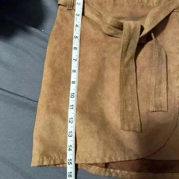 NWT Abercrombie Kids Skirt Faux Suede Mini Girls Sz 17/18 Brown Pull On Lined. - Picture 8 of 11